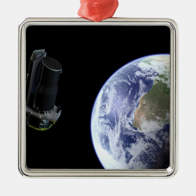 Spitzer departing the Earth soon after launch Metal Ornament (Front)