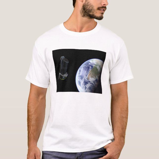 Spitzer departing the Earth soon after launch T-Shirt (Front)