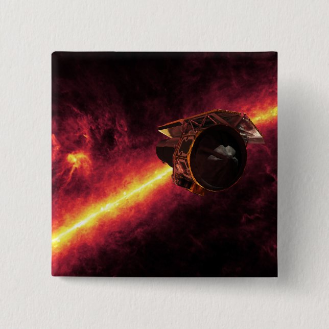 Spitzer seen against the infrared sky 2 pinback button (Front)