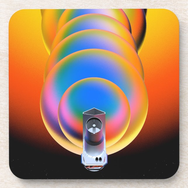 Spitzer Space Telescope Poster. Beverage Coaster (Front)