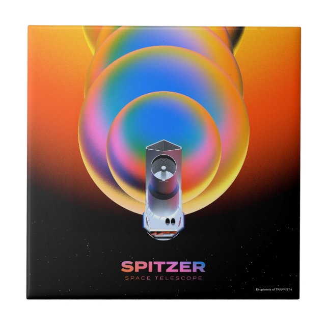 Spitzer Space Telescope Poster. Ceramic Tile (Front)