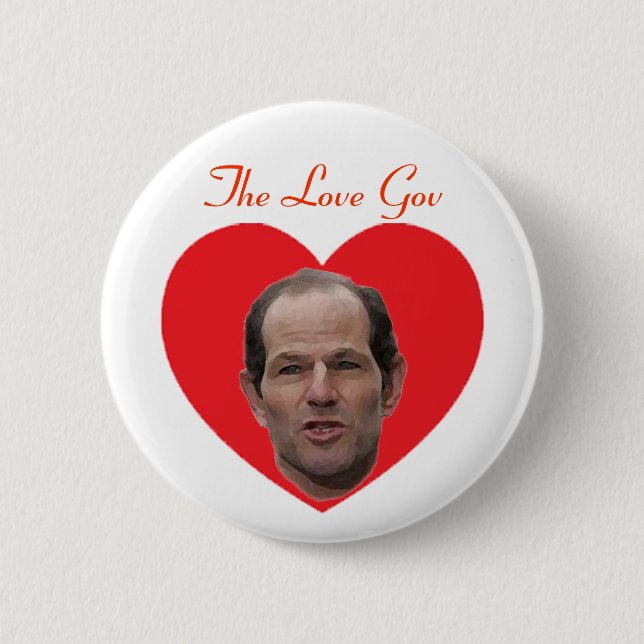 Spitzer:  The Love Gov Pinback Button (Front)