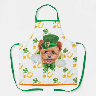 Spitzpoo Holiday Home Decor St Patrick's Day Dog Apron