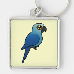 Birdorable Spix's Macaw Premium Square Keychain