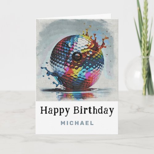 *~*  Splash AP94 Golf Ball Metallic  Birthday Card