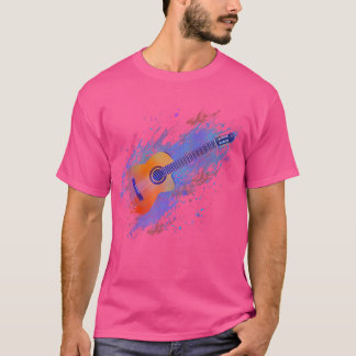 Splash Art Acoustic Guitar T Shirt
