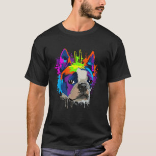Splash Art Boston Terrier Dog Holder Gift Idea Dog T-Shirt