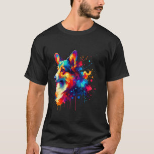Splash Art Cardigan Welsh Corgi Corgis T-Shirt