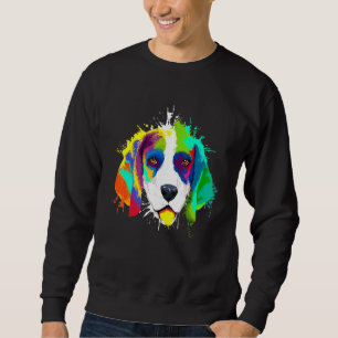Splash Art Colorful Beagle Dog Sweatshirt