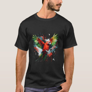 Splash Art Cute Australian King Parrot Lover Color T-Shirt