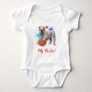 Splash Art Cute British Bulldog Baby Bodysuit