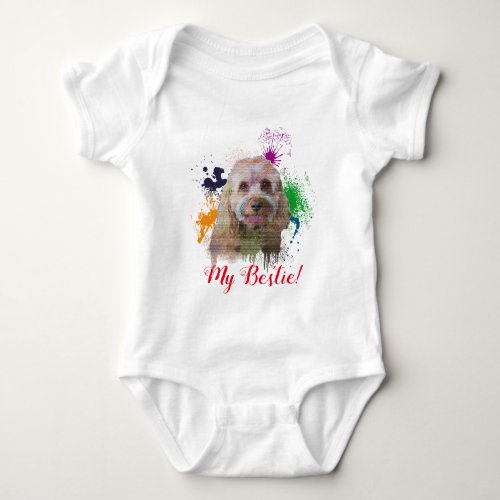 Splash Art Cute Cavapoo Dog Baby Bodysuit 