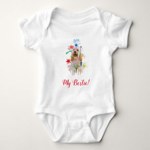 Splash Art Cute Cockapoo Dog Baby Bodysuit