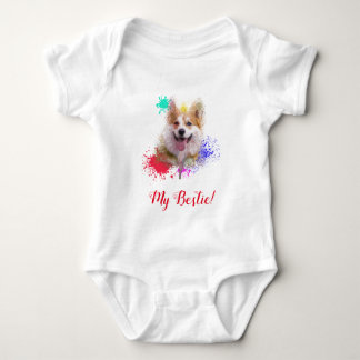 Splash Art Cute Corgi Dog Baby Bodysuit 
