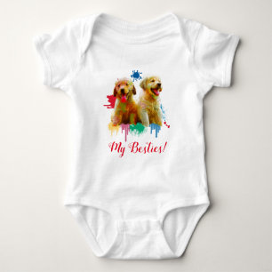 Splash Art Cute Labrador Puppy Dog Baby Bodysuit