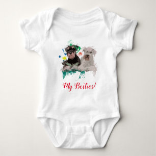 Splash Art Cute Schnauzer Dog Baby Bodysuit