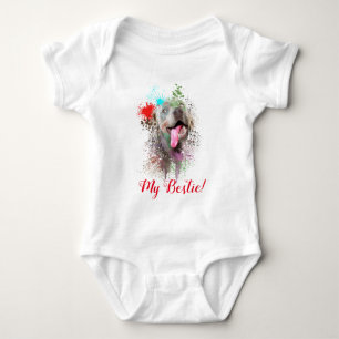 Splash Art Cute Weimaraner Dog Baby Bodysuit 