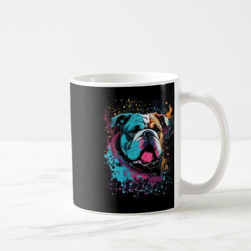 Splash Art English Bulldog Portrait Puppy Owner  Coffee Mug