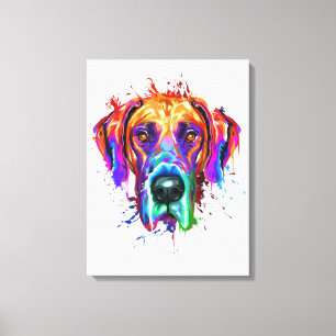 Splash Art Great Dane Puppy Lover Gifts Canvas Print