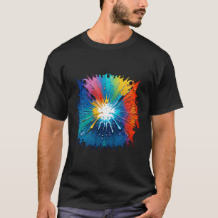 Splash art of colorful paint. T-shirt design.