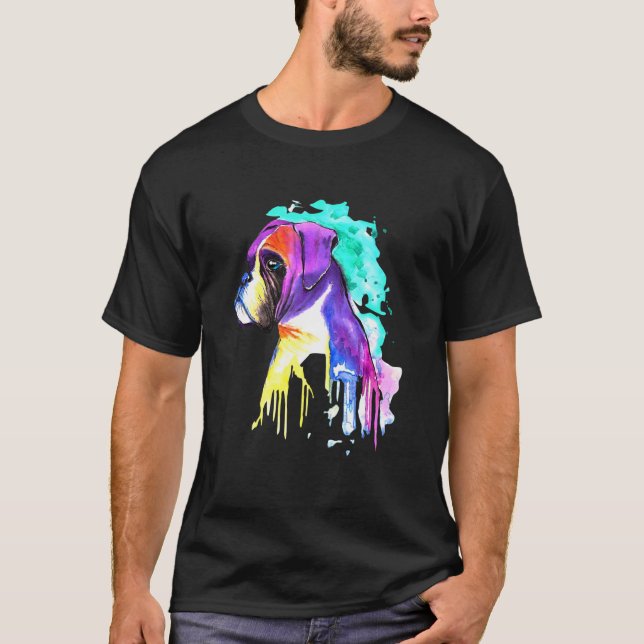 Splash Boxer Dog Boxer Dogs For Men Women T-Shirt (Front)