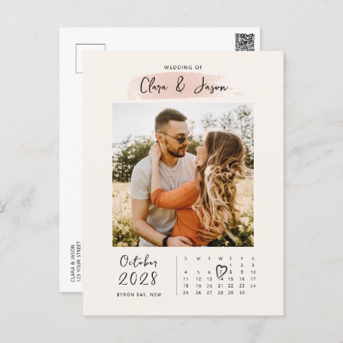 Splash calendar photo Save the Date Invitation Postcard