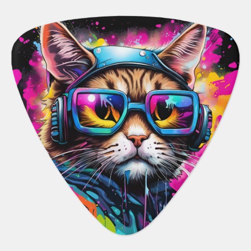 Splash Color Motorcycle Cat Guitar Pick