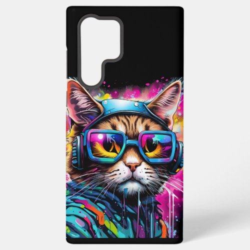 Splash Color Motorcycle Cat Samsung Case