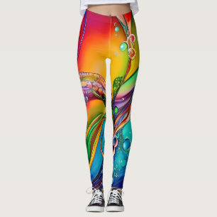 Splash! Colorful bubbles Abstract  Leggings