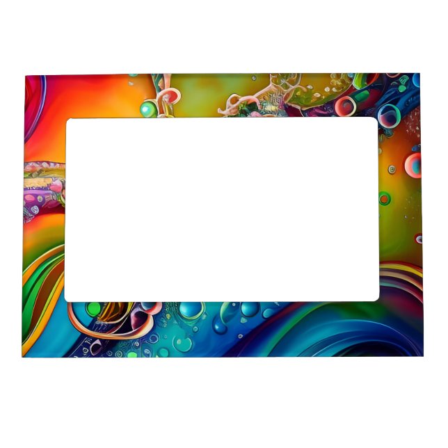 Splash! Colorful bubbles Abstract  Magnetic Frame (Front)