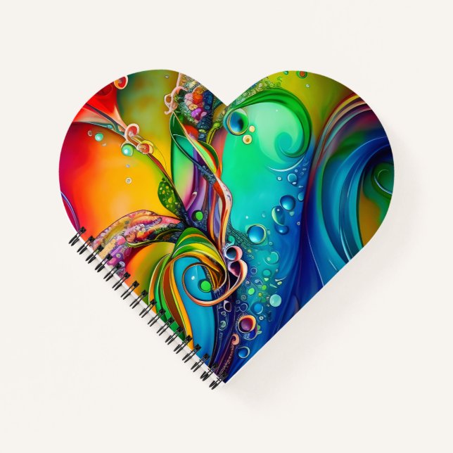 Splash! Colorful bubbles Abstract  Notebook (Front)