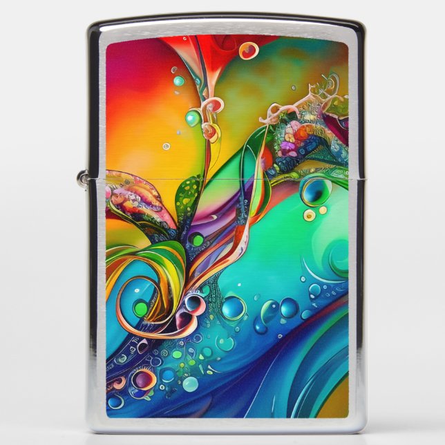 Splash! Colorful bubbles Abstract  Zippo Lighter (Front)
