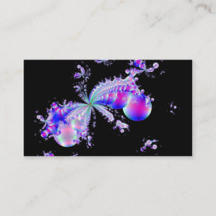 Splash Fractal Art Black Business Card