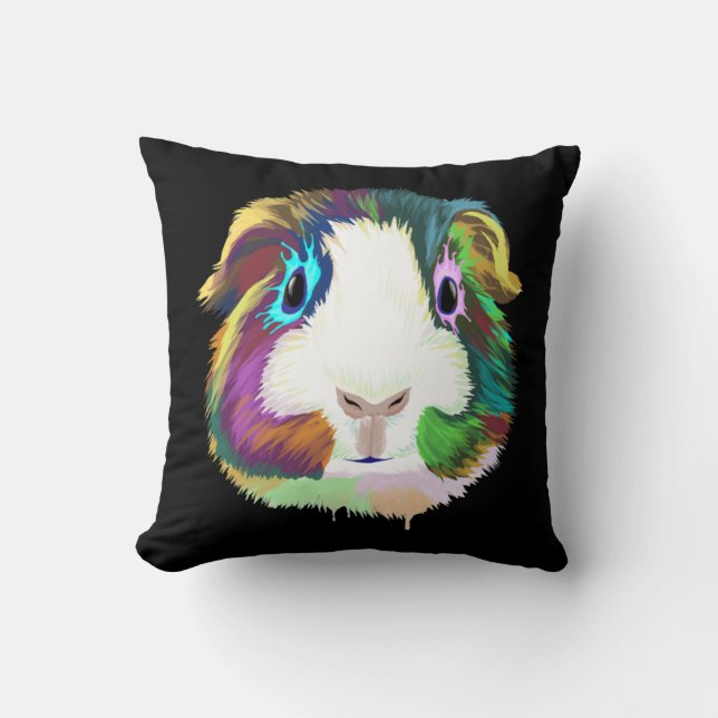 Splash Guinea Pig Throw Pillow (Front)