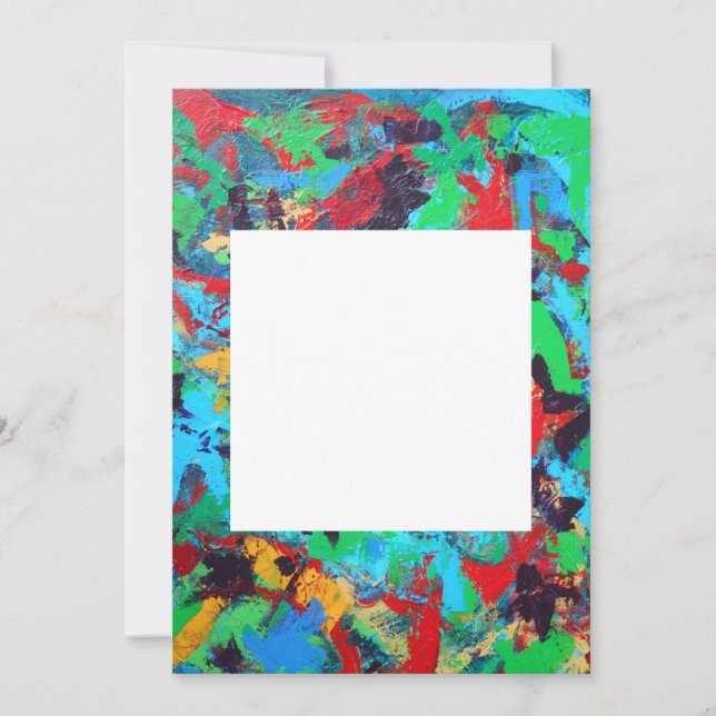 Splash-Hand Painted Abstract Art Invitation (Front)