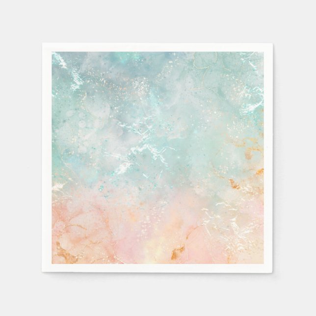 Splash Ink Watercolor Background, pastel colorful Napkins (Front)