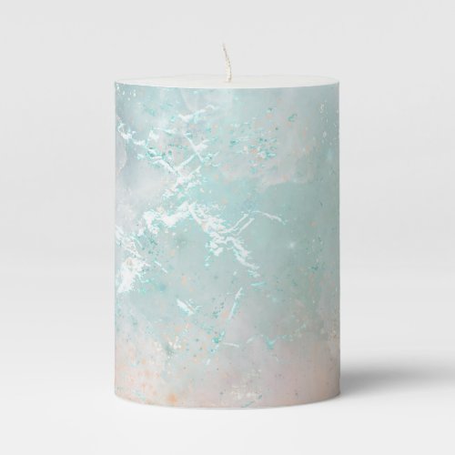 Splash Ink Watercolor Background pastel colorful Pillar Candle