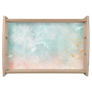 Splash Ink Watercolor Background, pastel colorful Serving Tray