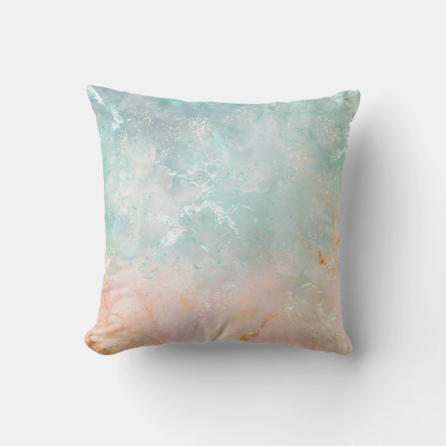 Splash Ink Watercolor Background, pastel colorful Throw Pillow (Front)