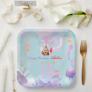 Splash Into a Mermaid Birthday Bash! Paper Plates
