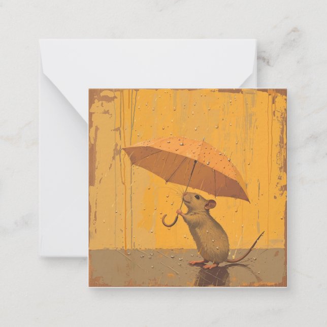 Splash Into Inspiration: Rainy Day Mouse Note Card (Front)