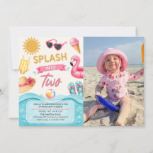 Splash Into Two Summer Pool Birthday Party Photo