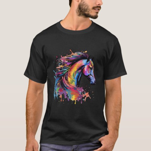 Splash Moriesian Horse Colorful T_Shirt