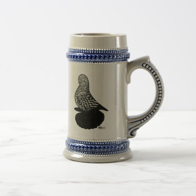 Splash Muffed Tumbler Pigeon 2 Beer Stein (Right)