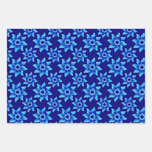 Splash of Blue Wrapping Paper Sheets (Front)