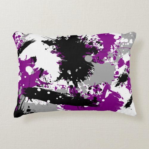 Splash of Color _ Asexual Pride Accent Pillow