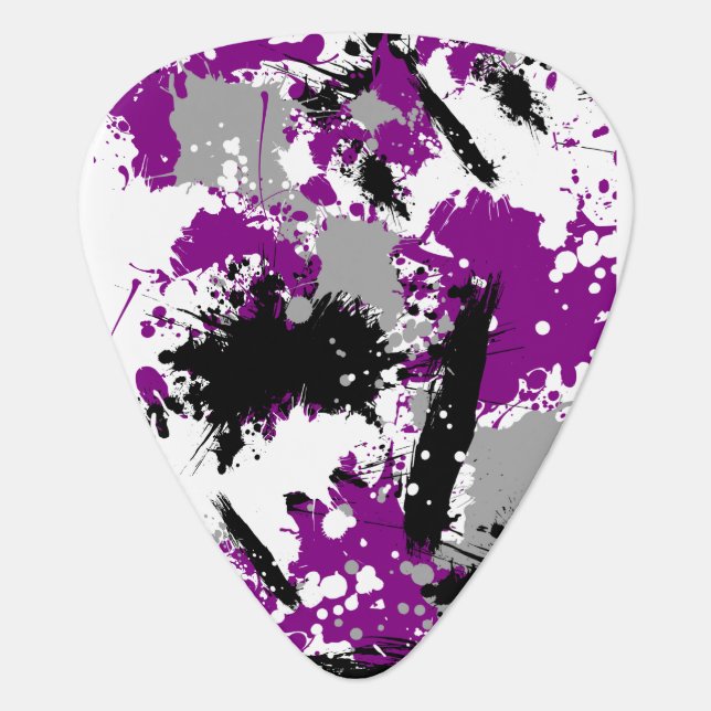 Splash of Color - Asexual Pride  Guitar Pick (Front)