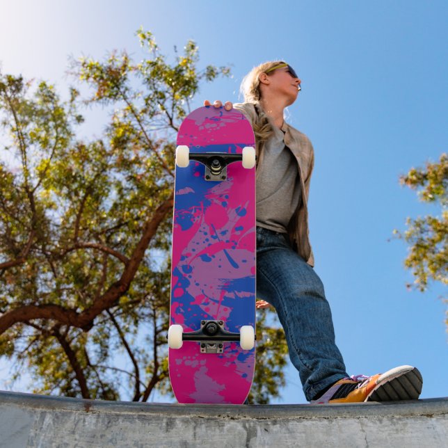 Splash of Color | Bisexual Pride  Skateboard (Outdoor 1)
