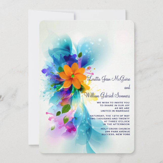 Splash of Color Invitation (Front)