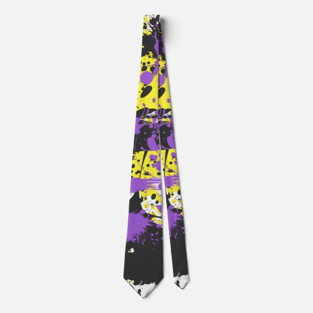Splash of Color | NonBinary Pride  Neck Tie (Front)